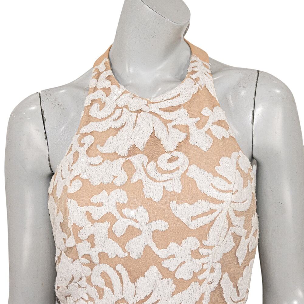 Dress The Population Women's Sequin Floral Mesh Halter Dress sz Small - Picture 11 of 15